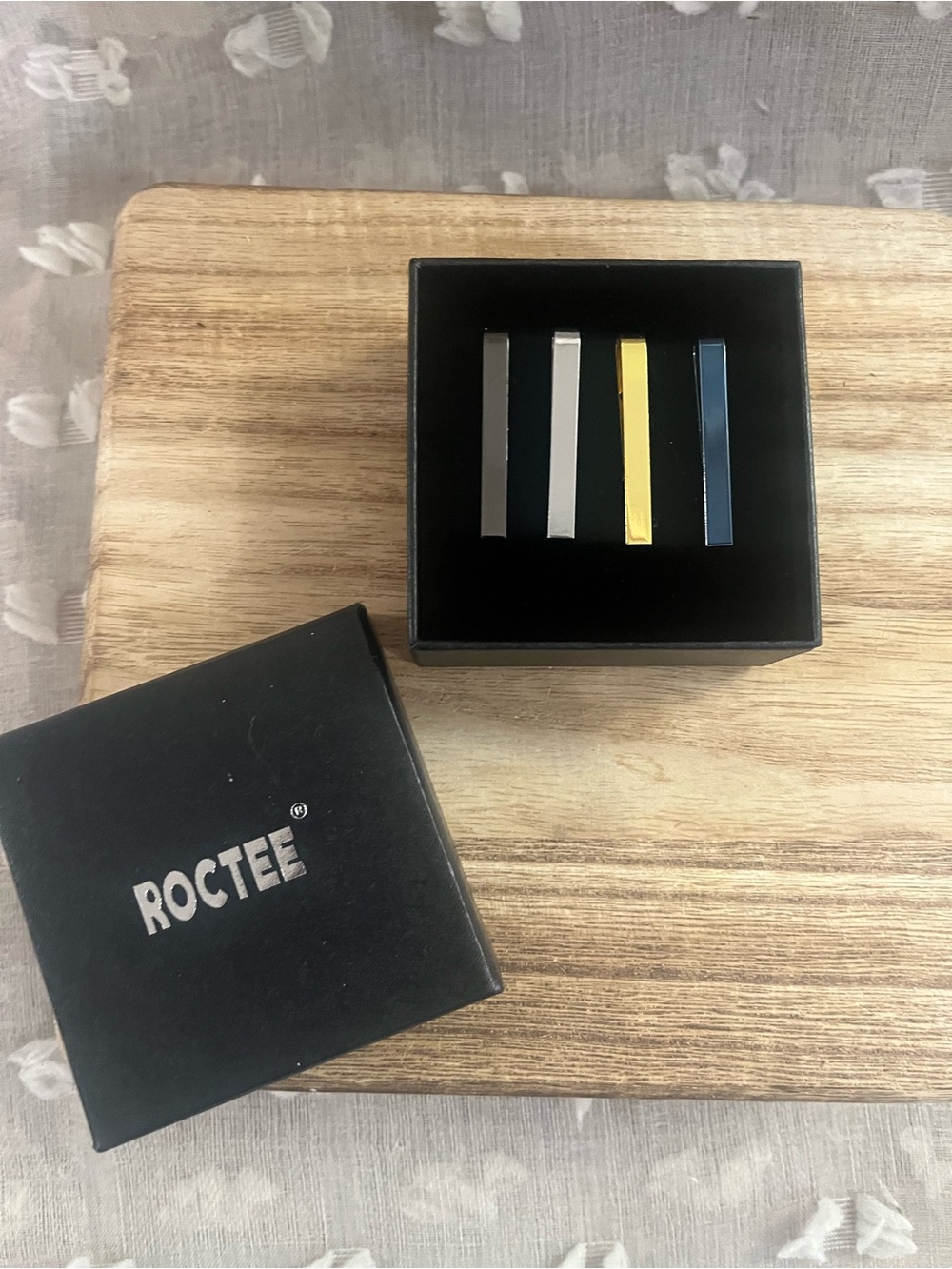 Little Boys Tie Clip Set — Black, Silver, Gold, Blue